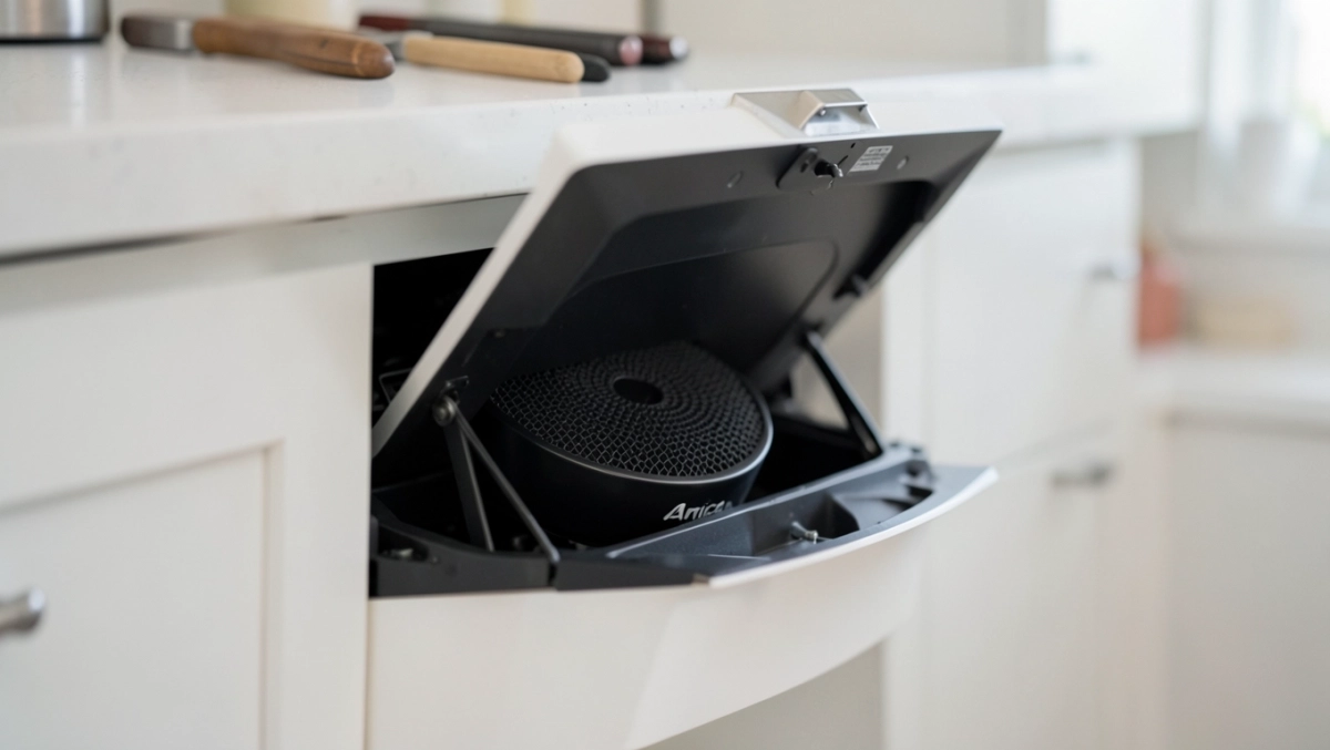 Jak założyć filtr węglowy do okapu podszafkowego Amica